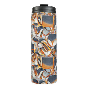 Colourful liquid waves geometric abstract pattern thermal tumbler