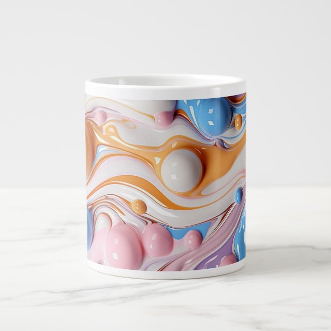 Colourful Liquid with Bubbles Large Coffee Mug (Front)