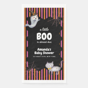 Colourful Little Boo Ghost Cat Baby Shower  Napkin