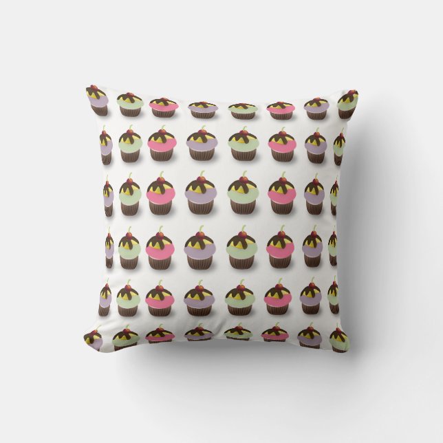 Colourful Little Cupcakes American MoJo Pillow (Front)
