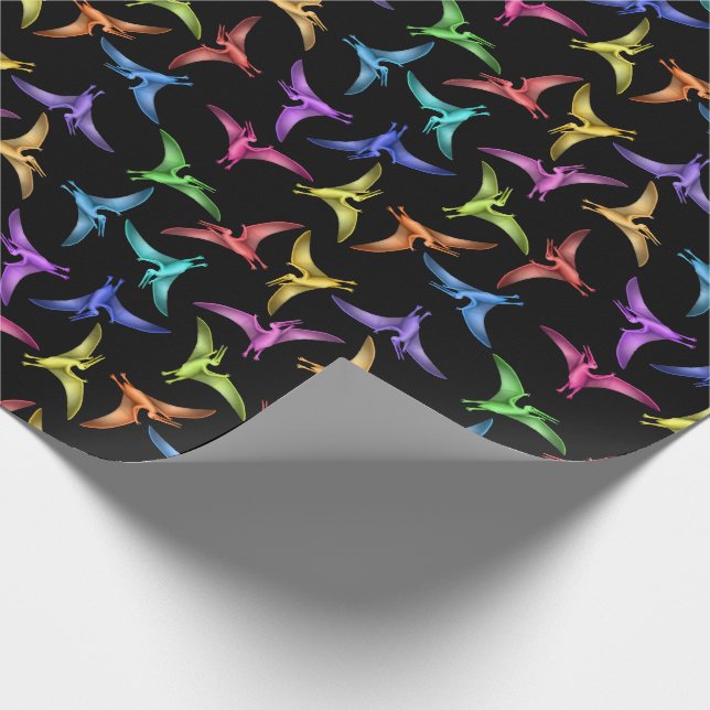Colourful Little Flying Pterodactyls Wrapping Wrapping Paper (Corner)