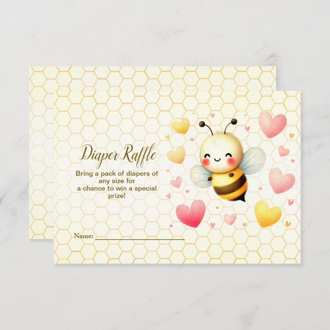 Colourful Little Honey Bee Baby Shower Cute Enclosure Card (Front/Back)