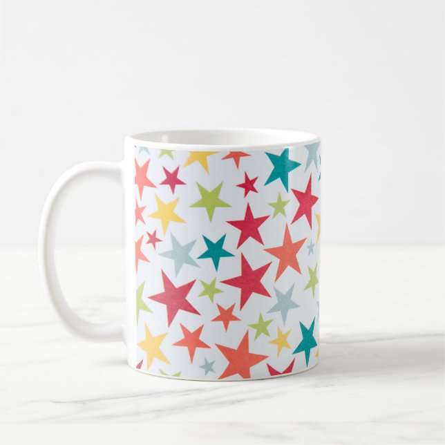 Colourful Little Stars Coffee Mug (Left)