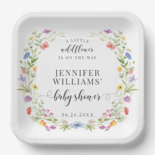 Colourful little wildflower boho Baby girl shower Paper Plate