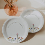 Colourful Little Wildflower Turning One Birthday Paper Plate<br><div class="desc">These colourful little wildflower turning one birthday paper plates are perfect for your simple, whimsical boho rainbow summer party. The bright, enchanted pink, yellow, orange, and gold colour florals give this product the feel of a minimalist elegant vintage hippie spring garden. The modern design is artsy and delicate, portraying a...</div>