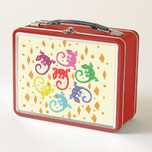 Colourful Lizards Metal Lunch Box