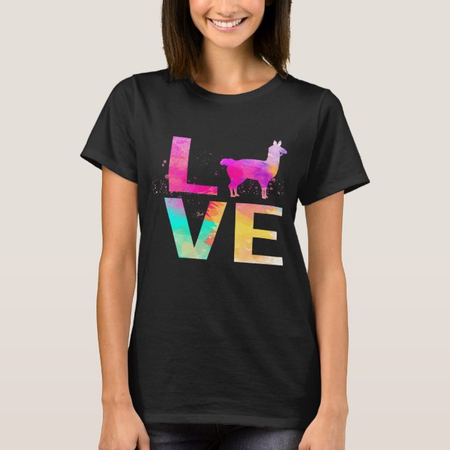 Colourful Llama Mum  Llama T-Shirt (Front)