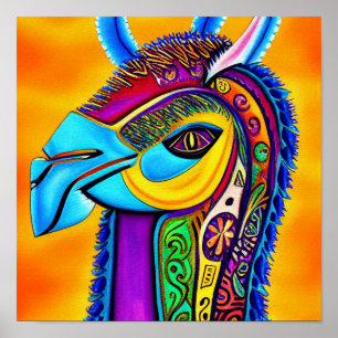 Colourful Llama   Poster