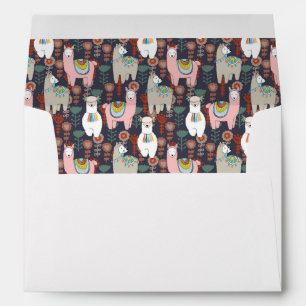 Colourful Llamas Pattern Envelope