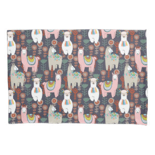 Colourful Llamas Pattern Pillowcase