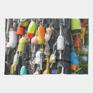 Colourful Lobster Buoys Tea Towel