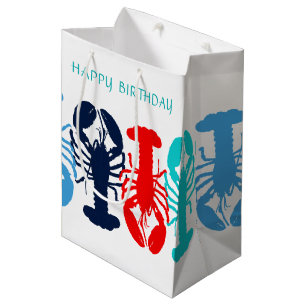 Colourful Lobsters Happy Birthday Gift Bag