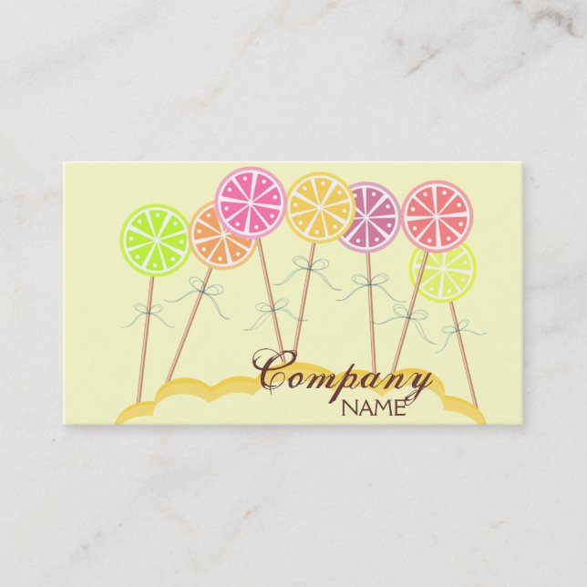 Colourful Lollipop Candy Shop Bakery Business Card (Front)