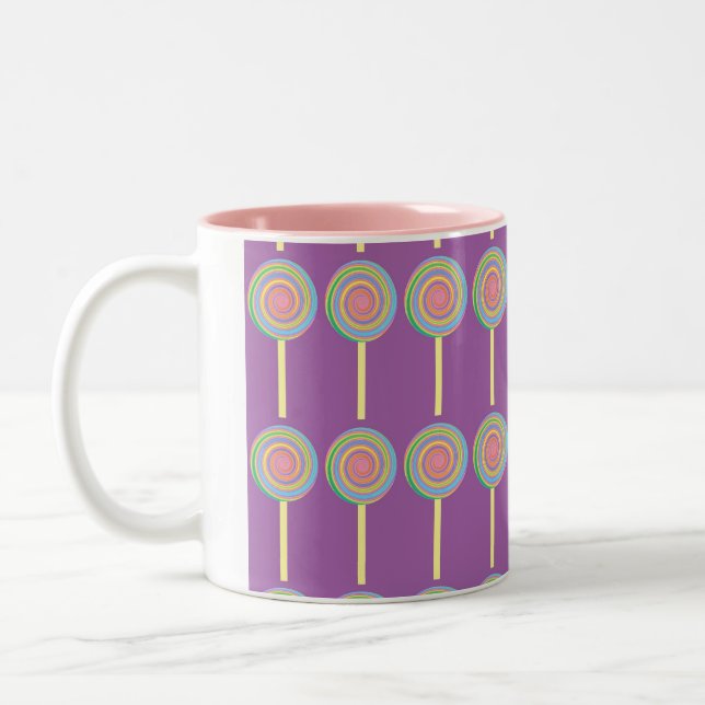 Colourful lollipop design coffee mug (Left)