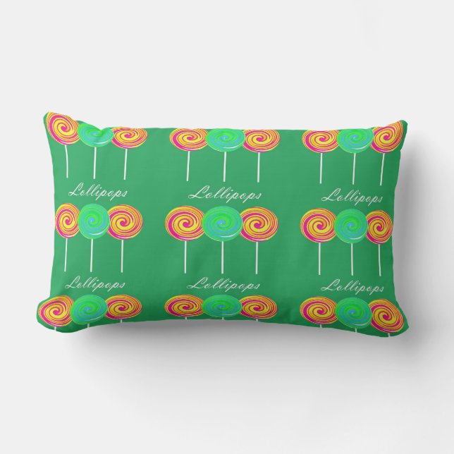 Colourful lollipops illustration throw pillow (Front)
