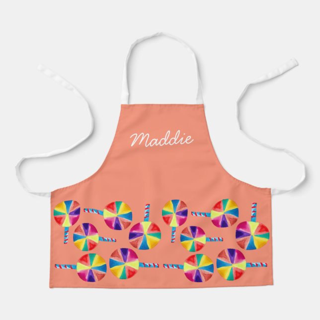 Colourful lollipops pattern apron (Front)