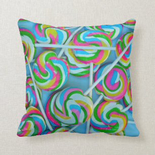 Colourful lollipops pattern cushion