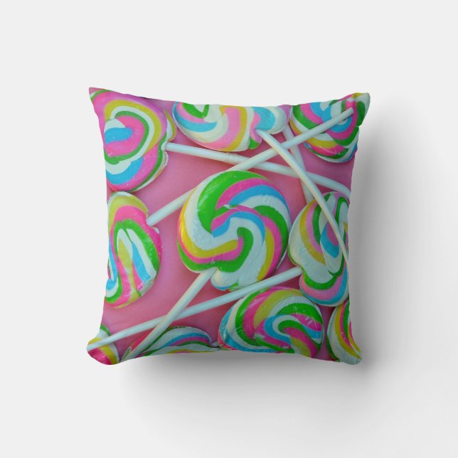 Colourful lollipops pattern cushion (Front)