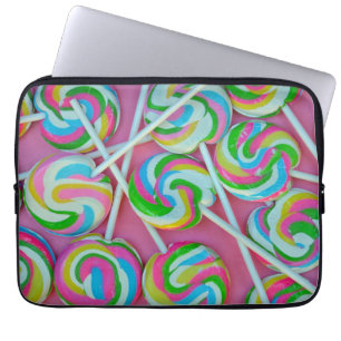 Colourful lollipops pattern laptop sleeve