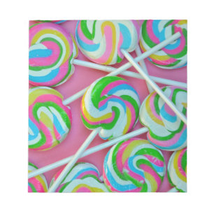 Colourful lollipops pattern notepad