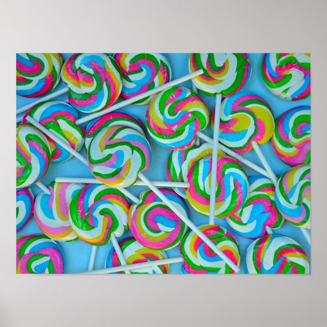 Colourful lollipops pattern poster (Front)