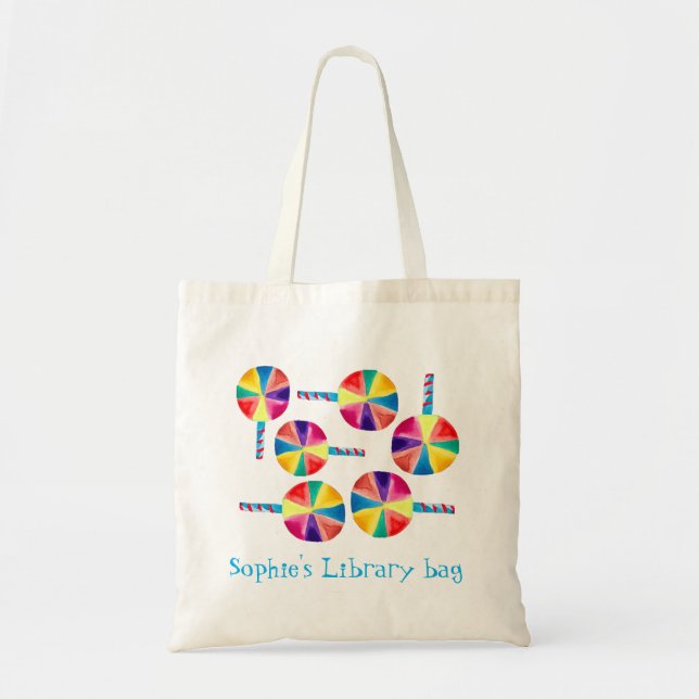 Colourful lollipops pattern tote bag (Front)