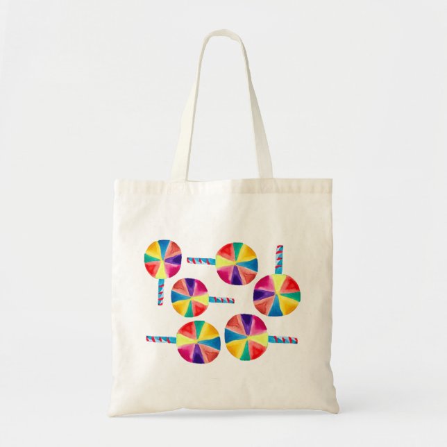 Colourful lollipops pattern tote bag (Front)