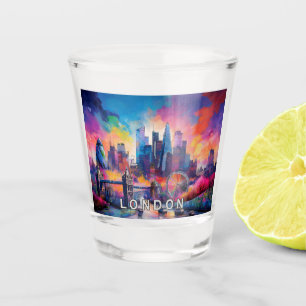 Colourful London Skyline Abstract Art Shot Glass