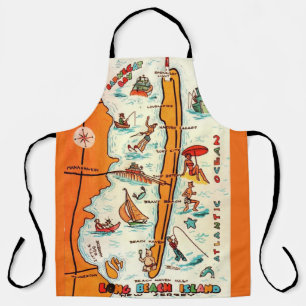 Colourful Long Beach Island Map  Apron
