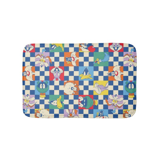 Colourful LOONEY TUNES™ Chequered Toss Pattern Bath Mat (Front)