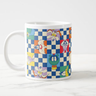 Colourful LOONEY TUNES™ Chequered Toss Pattern Large Coffee Mug