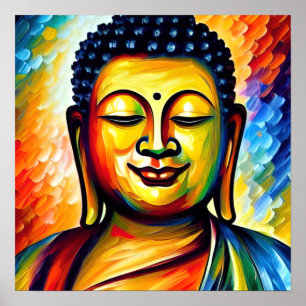 Colourful Lord Buddha Poster