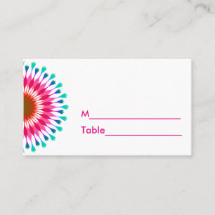 Colourful Lotus Floral Wedding Seating Plcecard Place Card