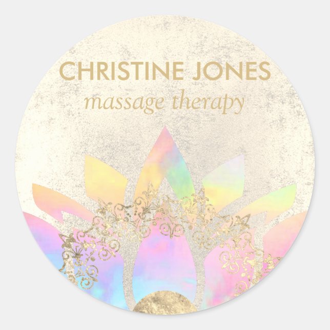 colourful lotus flower classic round sticker (Front)