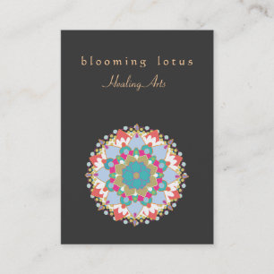 Colourful Lotus Flower Mandala Healing Arts Business Card