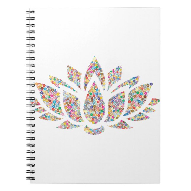 Colourful Lotus Flower Notebook (Front)