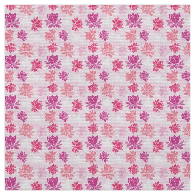 Colourful Lotus Flower Pattern Fabric (Swatch)
