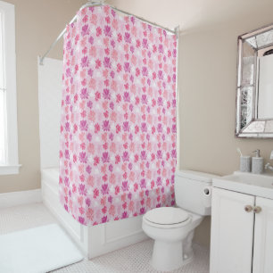 Colourful Lotus Flower Pattern Shower Curtain
