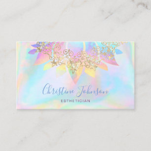 • colourful lotus flower skincare FAUX iridescence Business Card