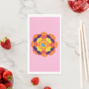 Colourful Lotus Flower Yin & Yang Mandala    Napkin