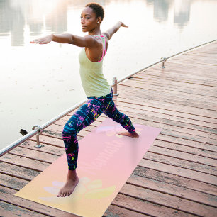 Colourful lotus flower yoga mat