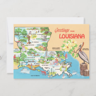Colourful Louisiana Map Moving Announcement