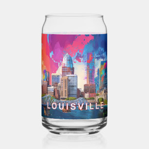 Colourful Louisville Skyline Can Glass