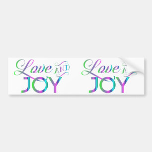 Colourful Love And Joy Bumper Sticker