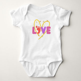 Colourful Love Baby T-Shirt with Heart Baby Bodysuit