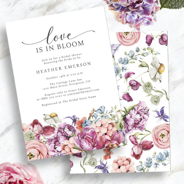 Colourful Love Bridal Shower Invitation (Colorful Wildflower Love In Bloom Bridal Shower Invitation by Painted Paperie
)