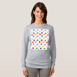 Colourful Love Hearts Pattern Design White T-Shirt