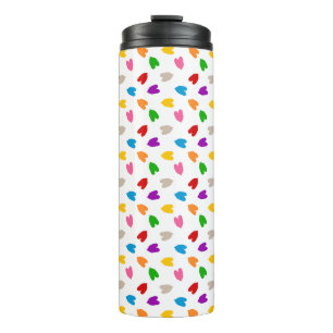 Colourful Love Hearts Pattern Design White Thermal Tumbler