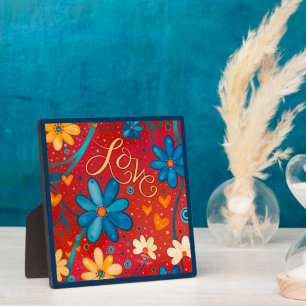 Colourful Love Inspirational Floral Pretty Custom Plaque