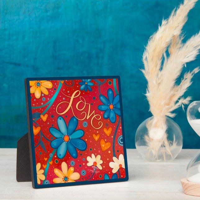 Colourful Love Inspirational Floral Pretty Custom Plaque (Creator Uploaded)